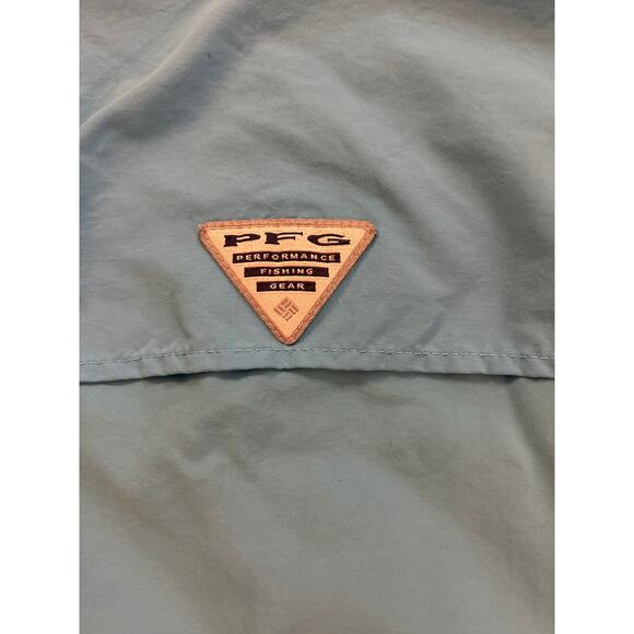 Columbia PFG Shirt Mens XL Blue Button Down Vented Short Sleeve Outdoors Fishing - Picture 5 of 5